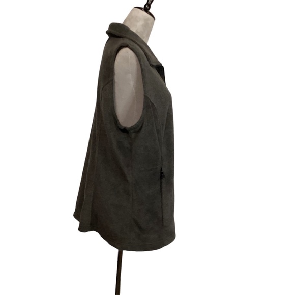 Columbia grey fleece vest gorpcore winter sports cozy soft warm turtlene… - Picture 3 of 10